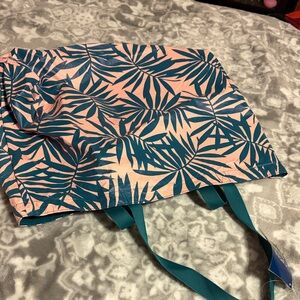 Tropical Leaf Print Tote Bag.  BEACH BAG.  WATER REPELLENT
